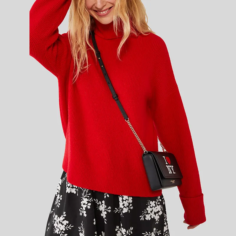 Kate Spade I LOVE NY X KATE SPADE NEW YORK Flap Chain Wallet Black RS-K5298
