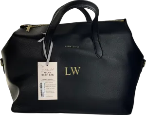 Katie Loxton Black Milan Cabin Personalised "LW" Bag UK L