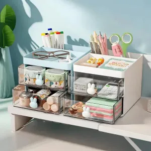 Kawaii Cute Desk Organizer 🧸✨ | Adorable Storage Box with Drawers for Pens, Makeup & More! 🌈📚