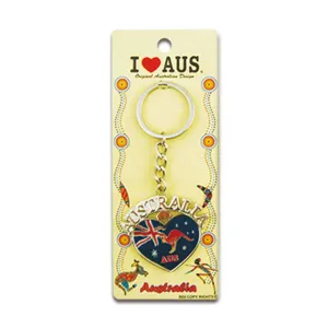 Key Ring Heart Shape Australian Flag