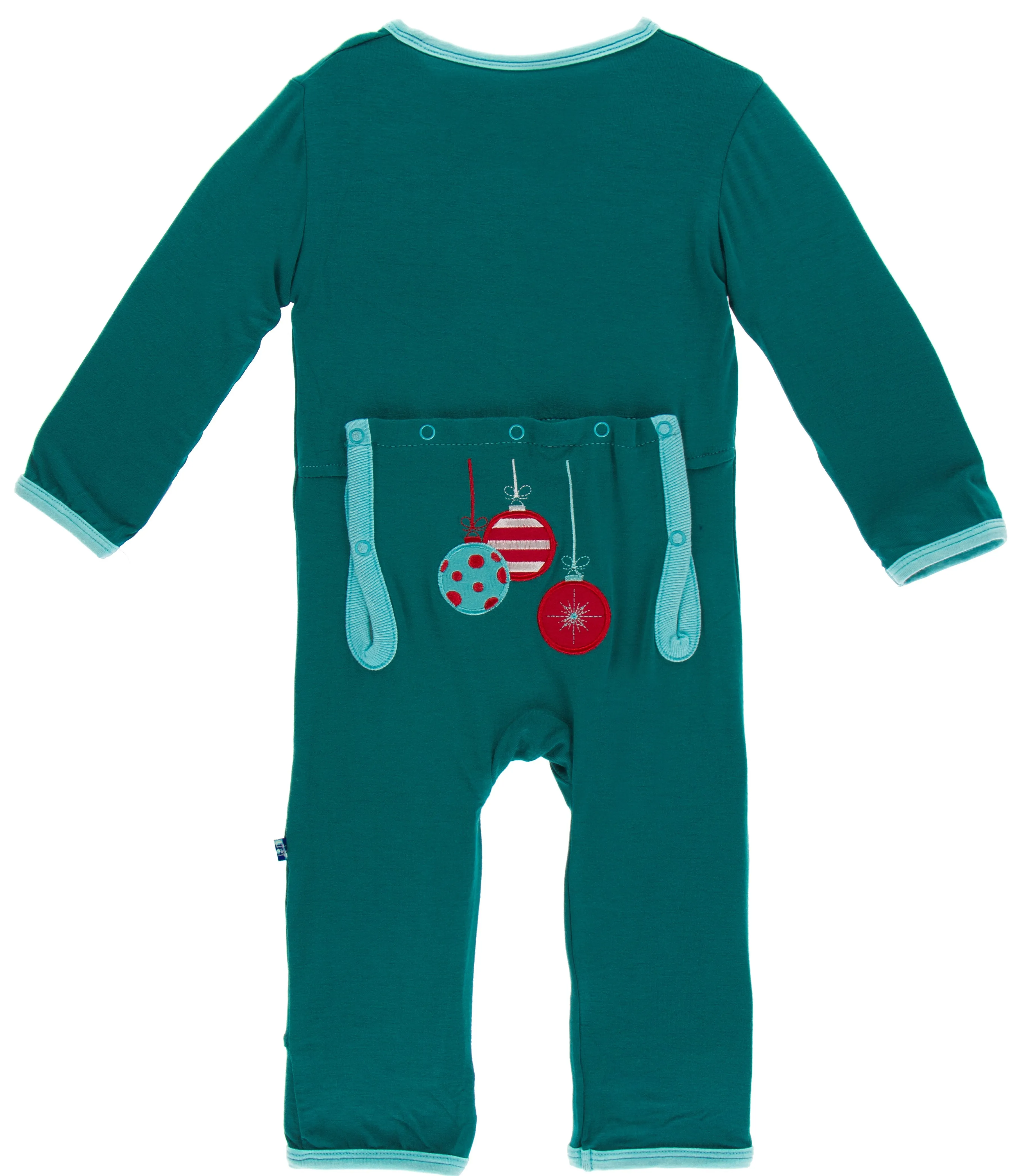 KicKee Pants Cedar Ornaments Applique Coverall with Snaps