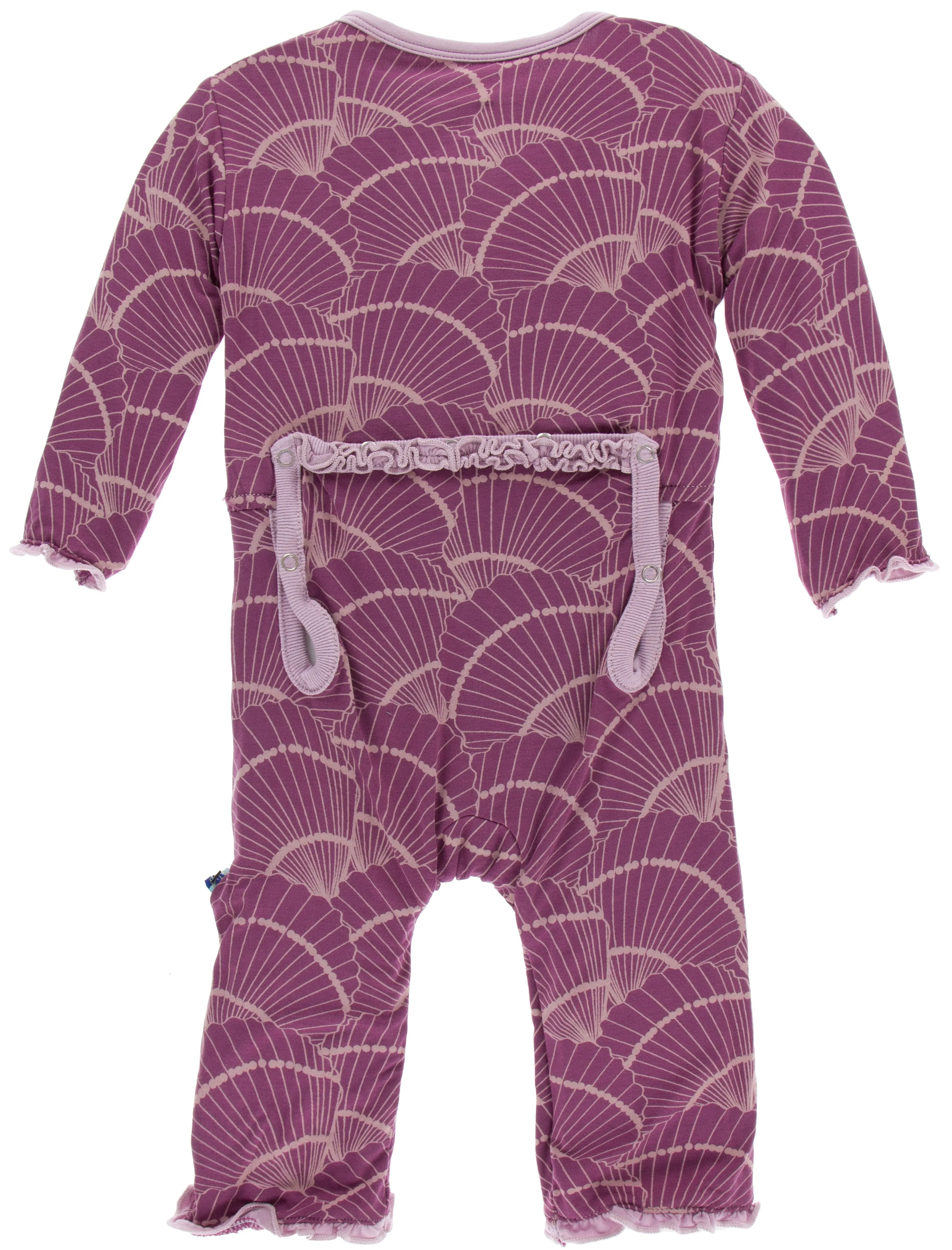 KicKee Pants Shell Fossils Muffin Ruffle Coverall with Zipper