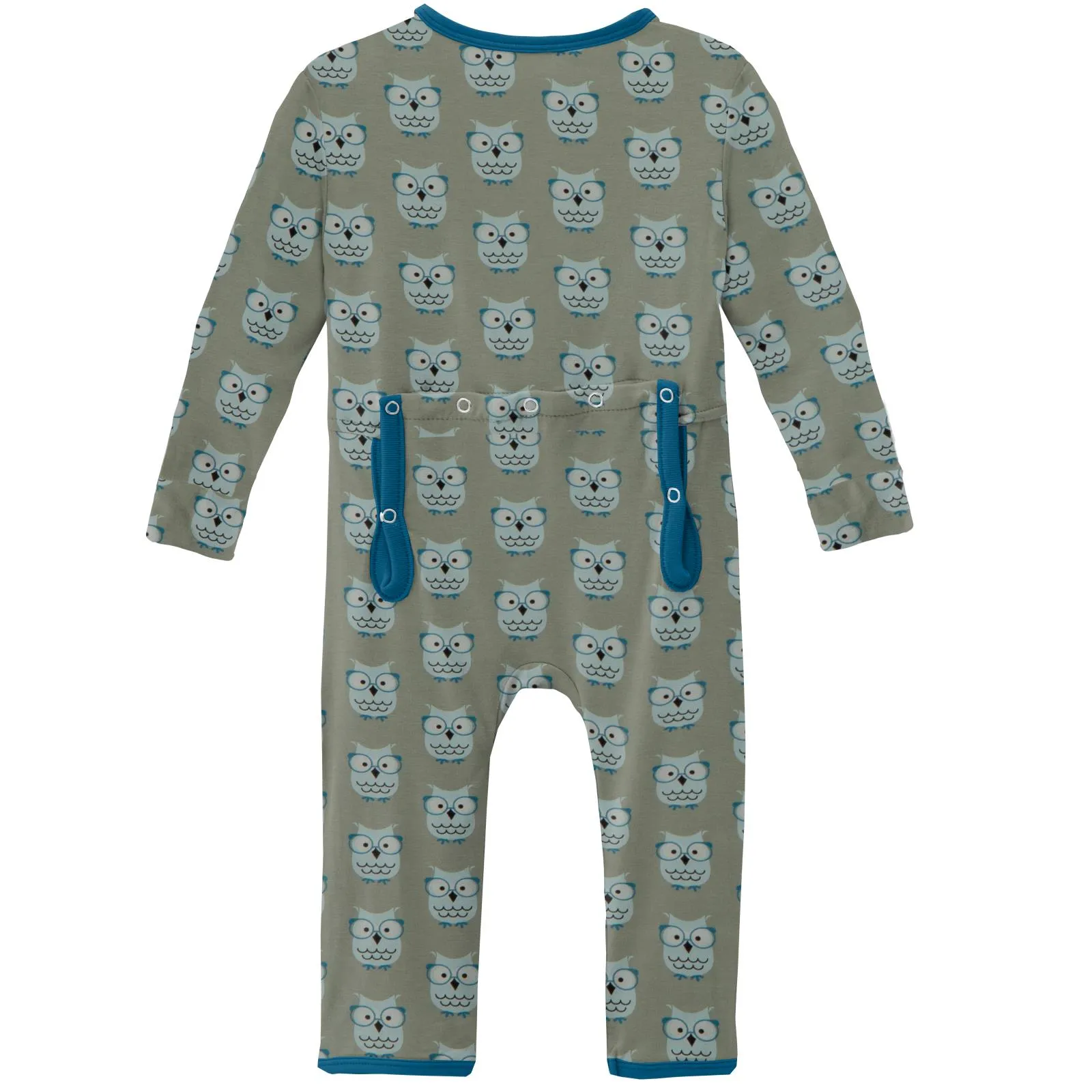 KicKee Pants Silver Sage Wise Owls Coverall with Zipper