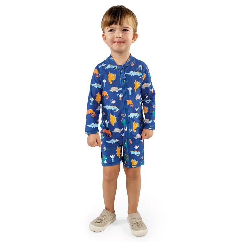 Kids One Piece UV Sun Suit - Dino Buddies
