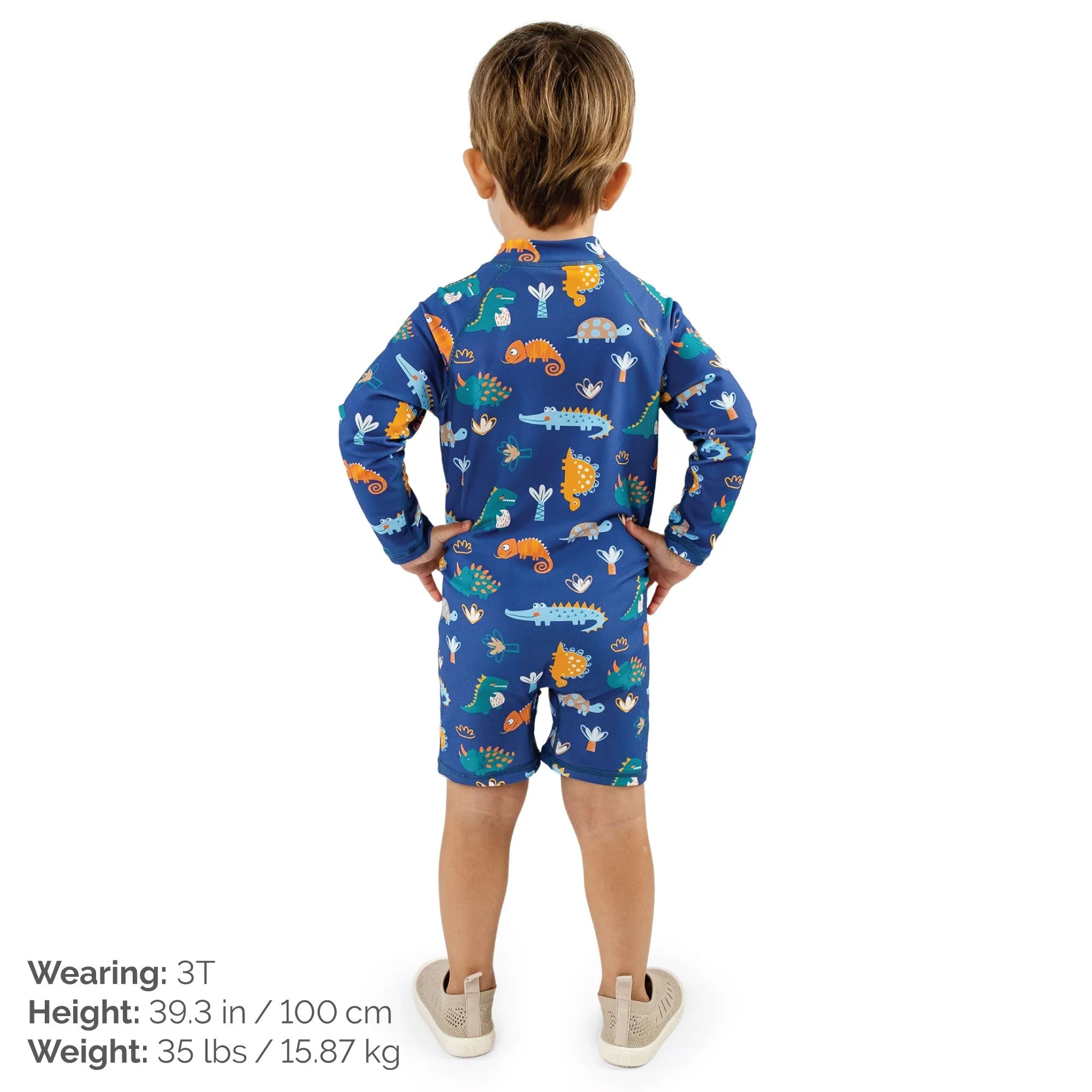 Kids One Piece UV Sun Suit - Dino Buddies
