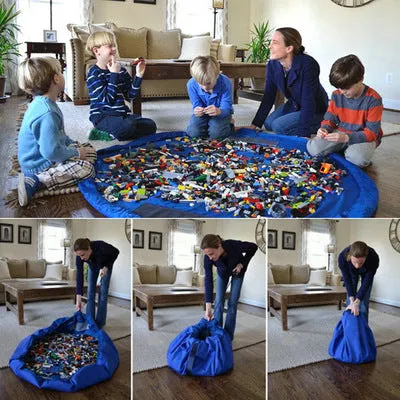Kids Outdoor Large Building Blocks Mat Portable Children lego Play Mat Toy Organizer Bag