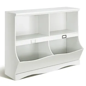 Kids Storage Unit Baby Toy Organizer Children Bookshelf Bookcase-White - Color: