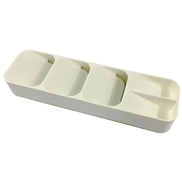 Kitchen Drawer Organizer Drying Cutlery Tray Spoon Divider