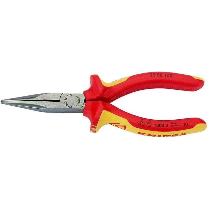 Knipex 25 08 160 Vde Fully Insulated Snipe Long Nose Pliers 160Mm Draper 31944