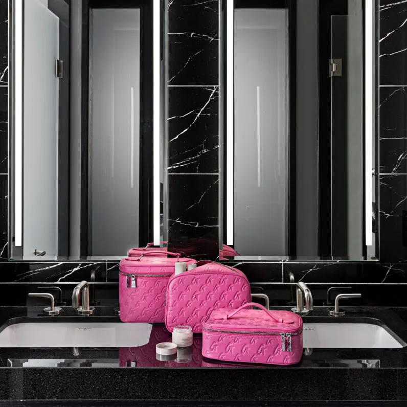 LARGE MONOGRAM TOILETRY BAG - HOT PINK