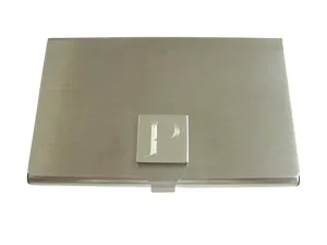 Letter P Etched Monogram Business Card Holder