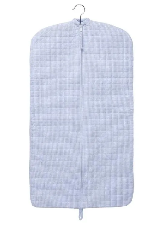 Light Blue Gingham Quilted Luggage