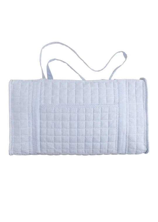 Light Blue Gingham Quilted Luggage