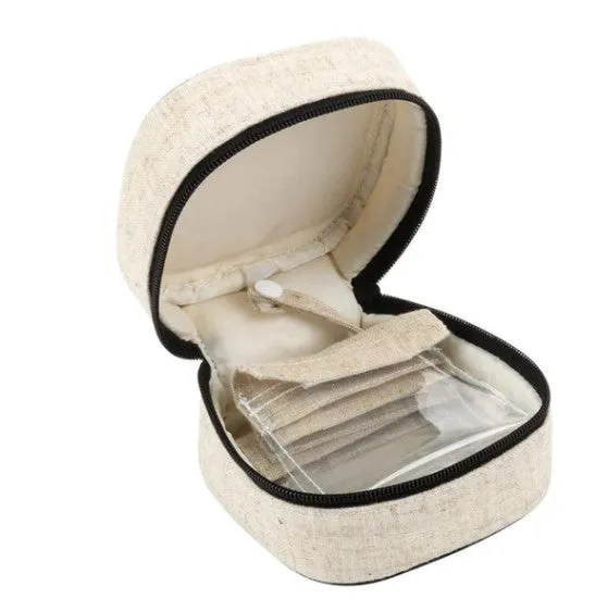 Linen Square Jewelry Case