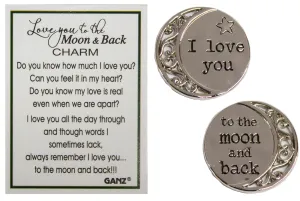 Love You to the Moon and Back 1 Inch Pocket Charm With Story Card