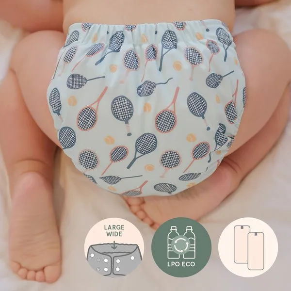 LPO Pocket Diaper - Wide Elastic Snap Tennis