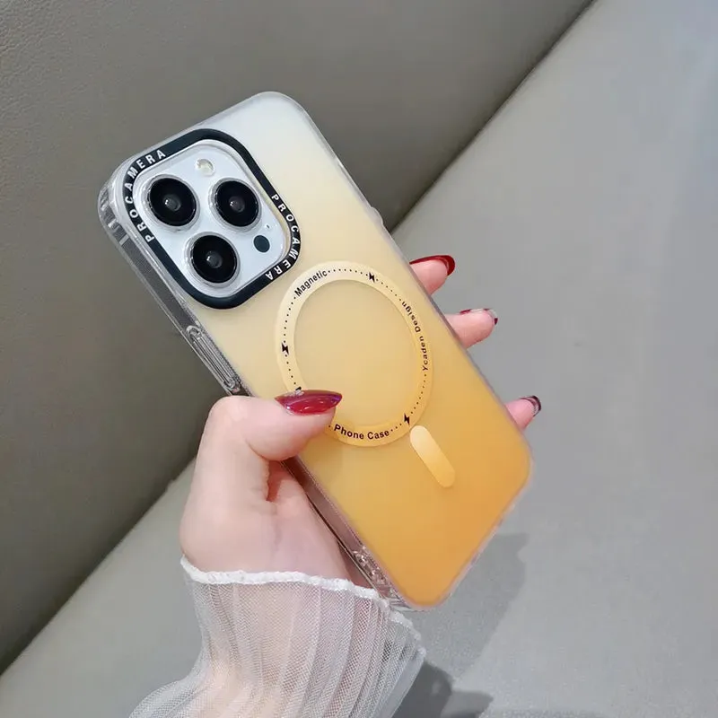 Luxury Shockproof Magsafe Slim Matte Cover Gradient Case For iPhone