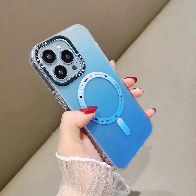 Luxury Shockproof Magsafe Slim Matte Cover Gradient Case For iPhone