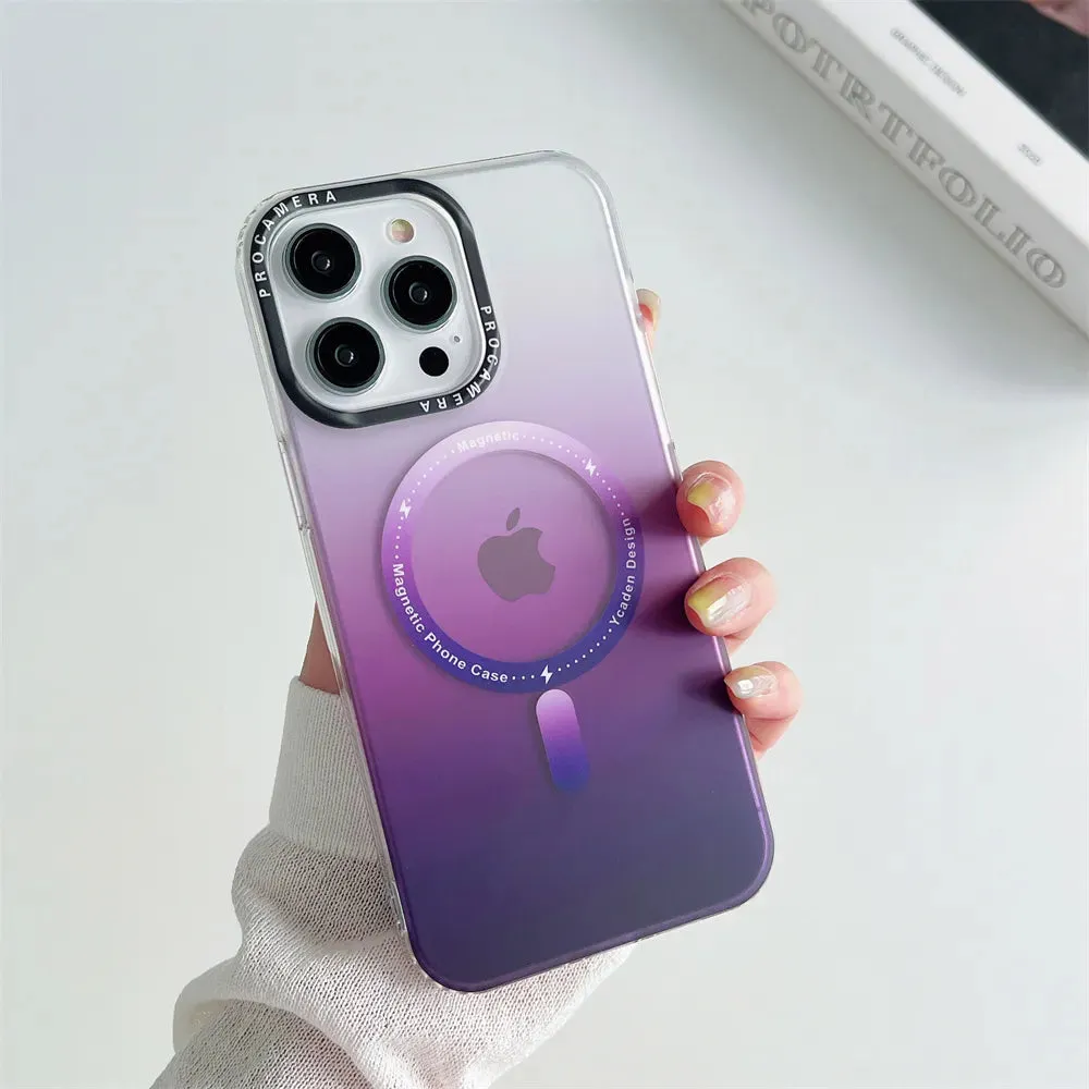 Luxury Shockproof Magsafe Slim Matte Cover Gradient Case For iPhone
