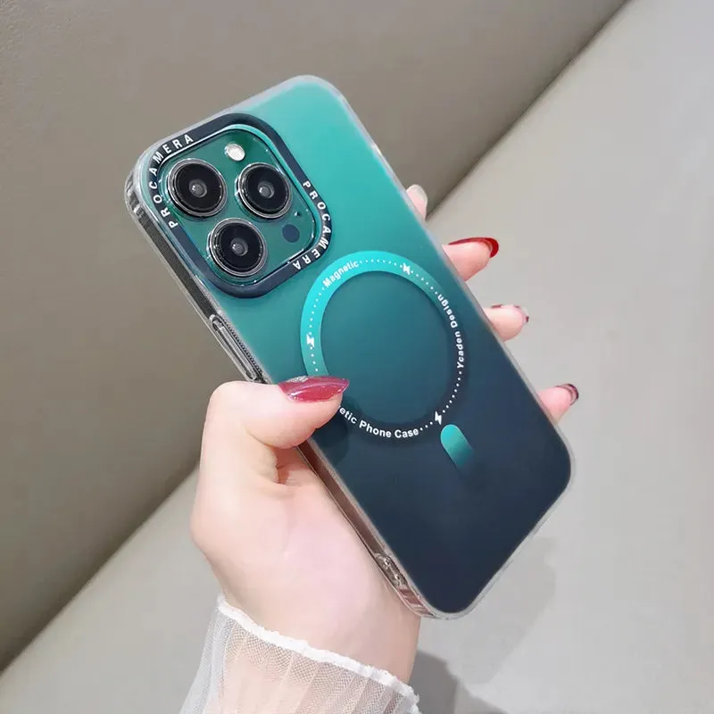 Luxury Shockproof Magsafe Slim Matte Cover Gradient Case For iPhone
