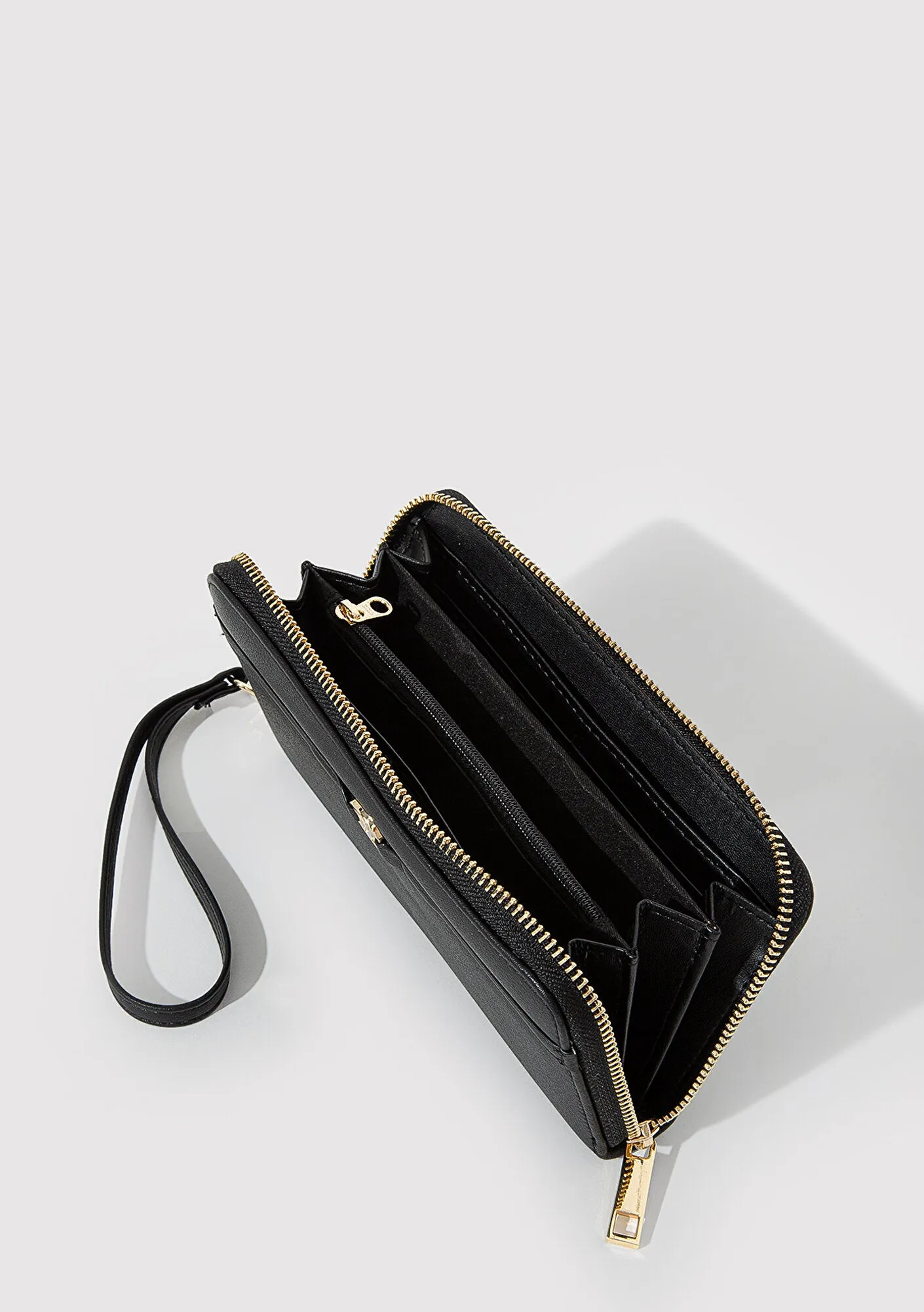 M Logo Detailed Black Wallet