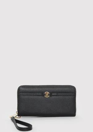 M Logo Detailed Black Wallet