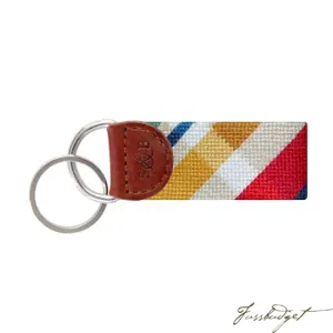 Madras Needlepoint Key Fob