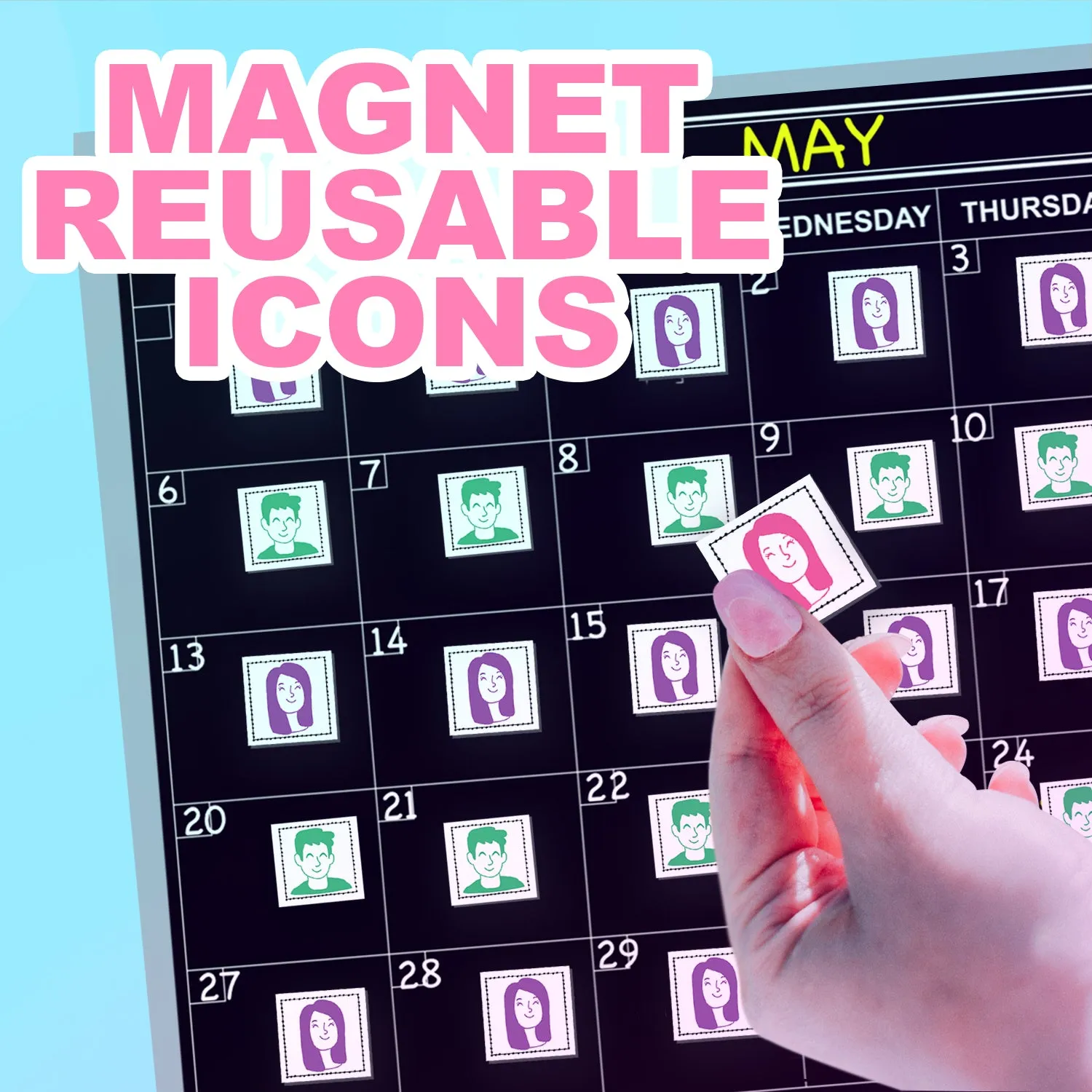 Magnetic CoParenting Labels for Calendar