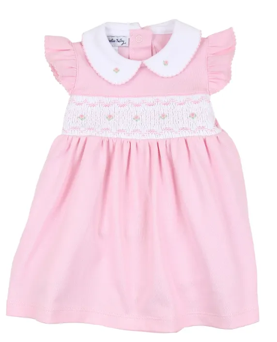 Magnolia Baby Pink Rose Smocked Dress