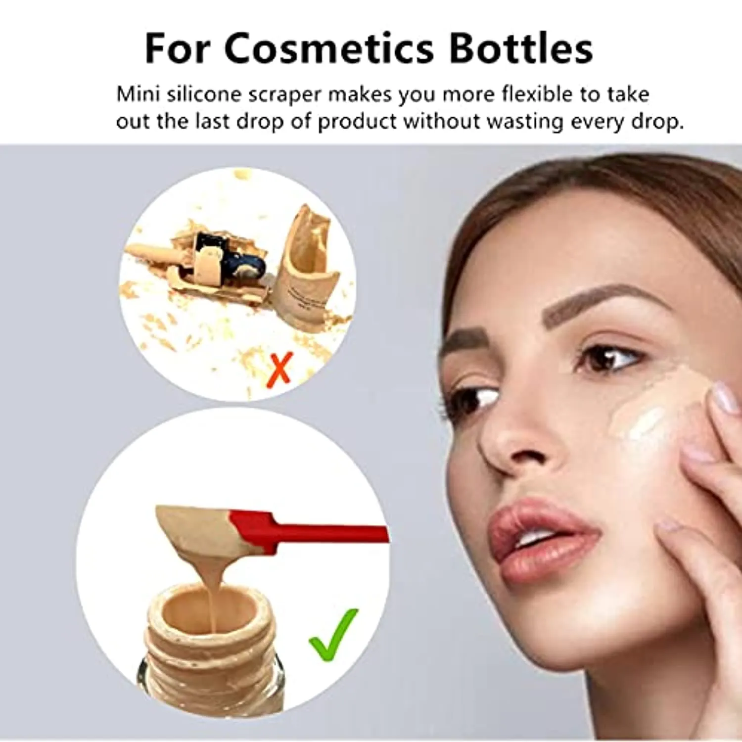 Makeup Spatula Tool Last Drop Spatula Jar Scraper Silicone Scraper Of Cosmetic Spatula Bottle Scraper Mini Spatula Beauty Scraper Spatula Thin Blade(3pcs)