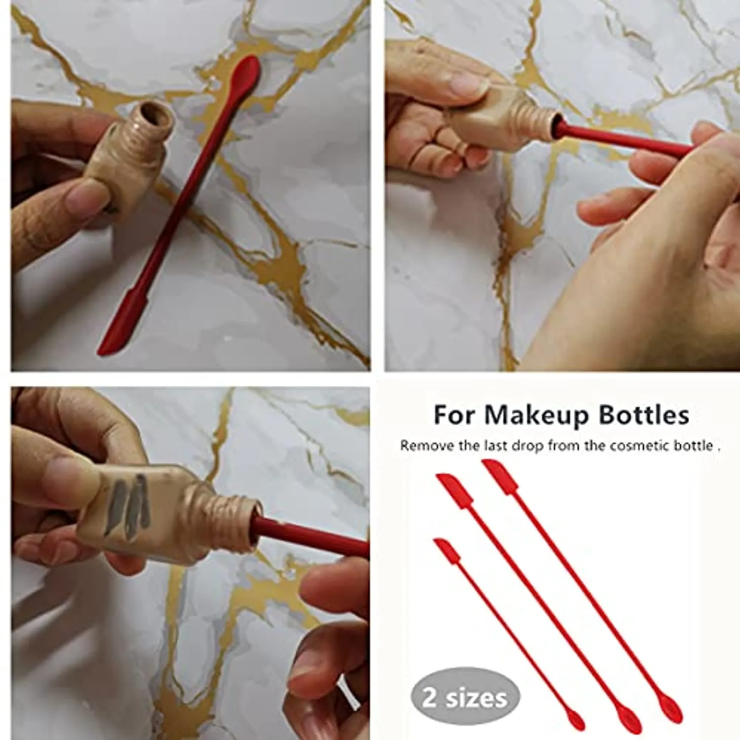 Makeup Spatula Tool Last Drop Spatula Jar Scraper Silicone Scraper Of Cosmetic Spatula Bottle Scraper Mini Spatula Beauty Scraper Spatula Thin Blade(3pcs)