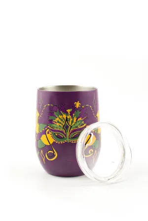 Mardi Gras Mask Wine Tumbler