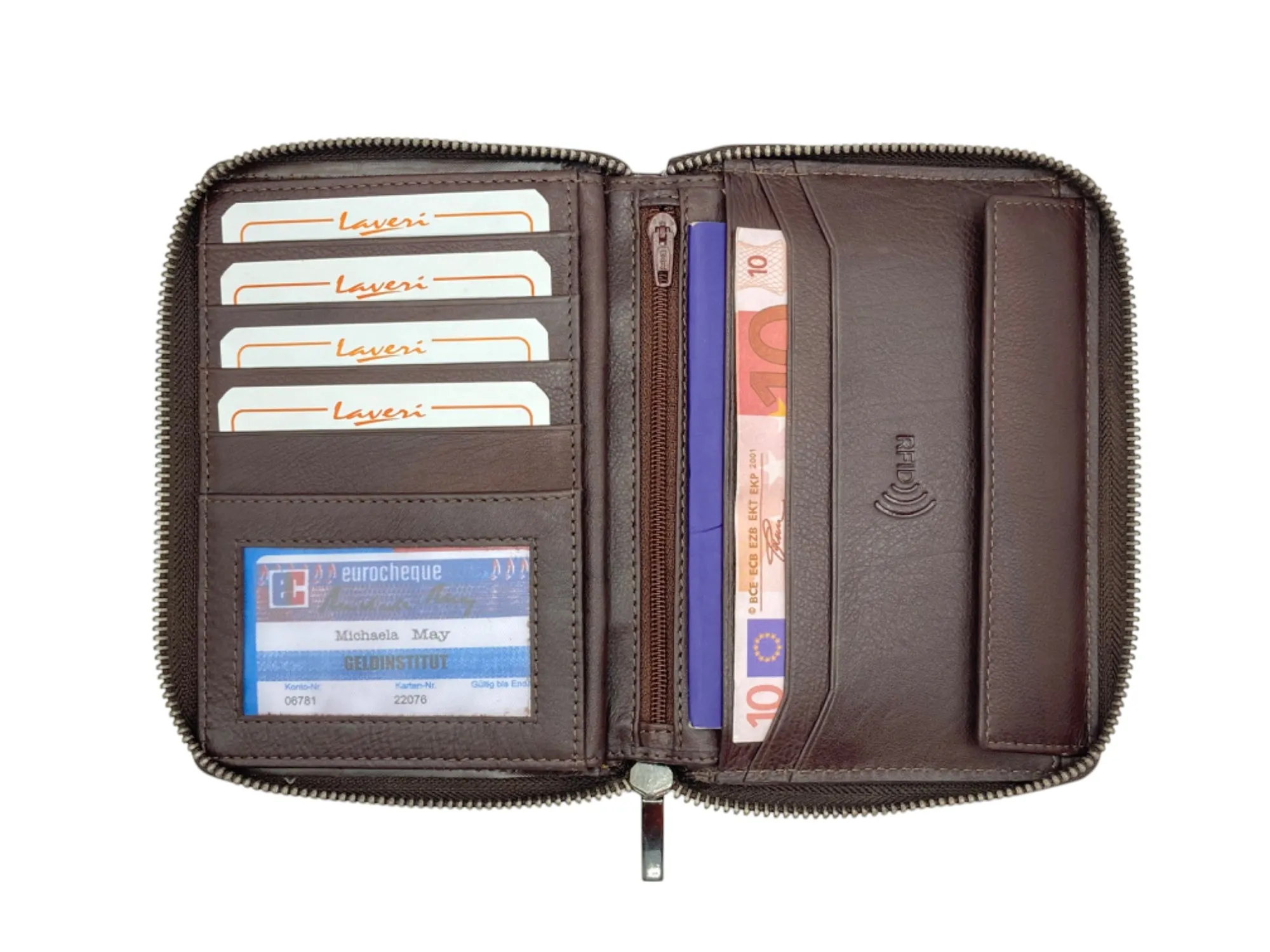 Marvel Luxury Passport Wallet Full Zip in Genuine Leather #1794NZ