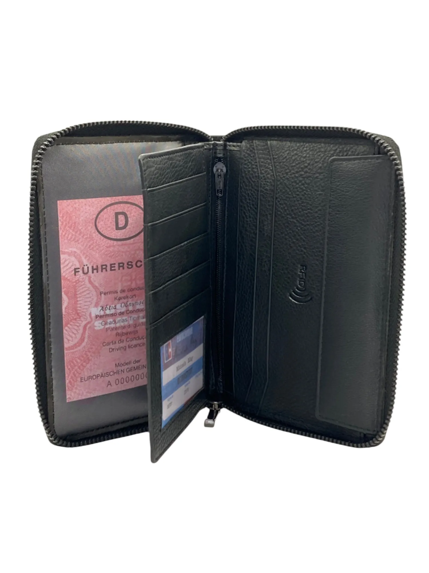 Marvel Luxury Passport Wallet Full Zip in Genuine Leather #1794NZ