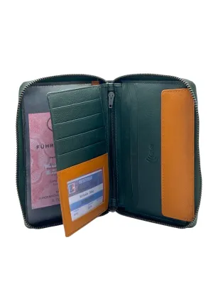 Marvel Luxury Passport Wallet Full Zip in Genuine Leather #1794NZ