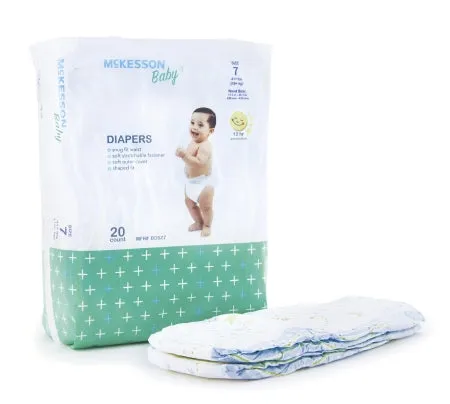 McKesson Baby Diaper, 41  lbs, SIZE 7, Disposable, McKesson BDSZ7, PK/20
