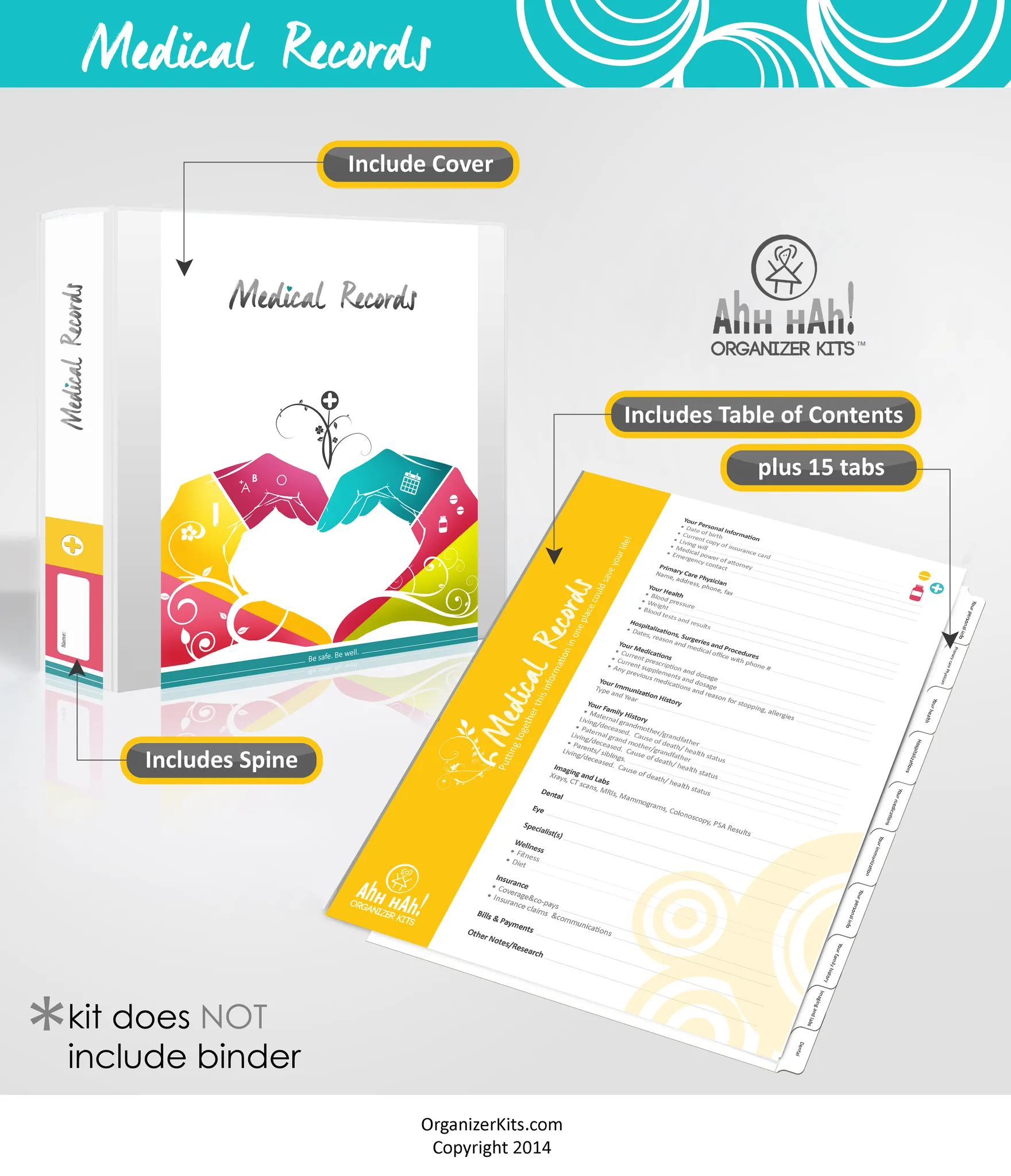 Medical Records Organizer Kit