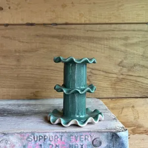 Medium Frill Candlestick | Green