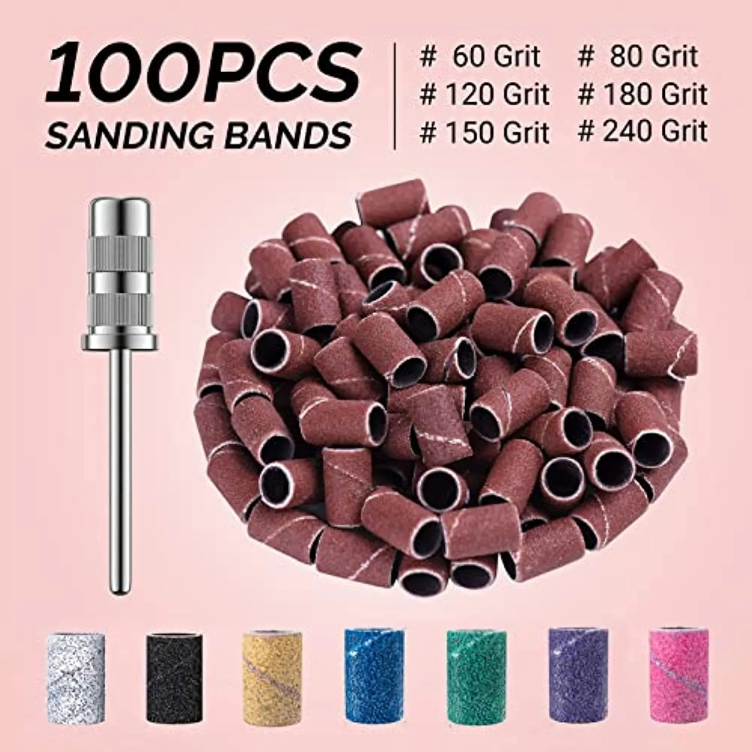 MelodySusie 30000 RPM Professional Nail Drill-Scarlet, High Speed, Low Heat, Low Noise, Low Vibration, Portable Drill for Shaping, Buffing, Removing Acrylic Nails, Gel Nails with 100PCS Sanding Bands