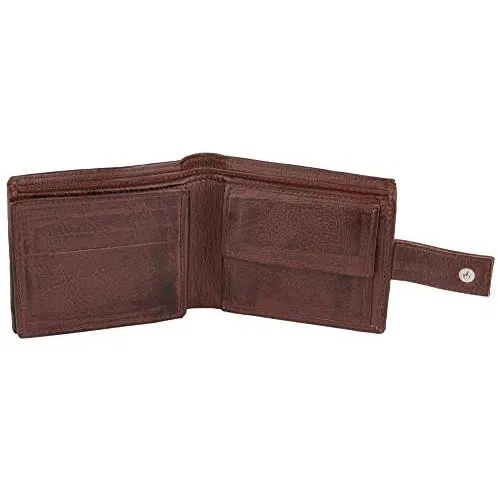 Mens Smart Trifold Wallets RFID Protected Genuine Leather with Coin Pockets, Card Holder with Gift Box
