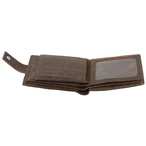 Mens Smart Trifold Wallets RFID Protected Genuine Leather with Coin Pockets, Card Holder with Gift Box