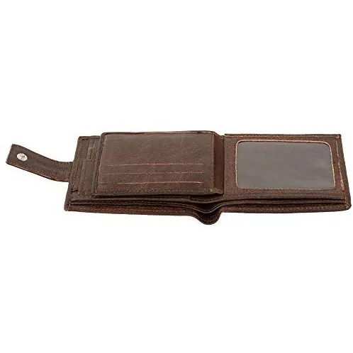 Mens Smart Trifold Wallets RFID Protected Genuine Leather with Coin Pockets, Card Holder with Gift Box