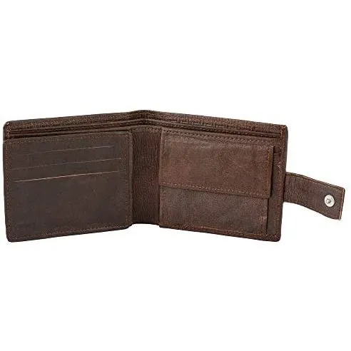 Mens Smart Trifold Wallets RFID Protected Genuine Leather with Coin Pockets, Card Holder with Gift Box