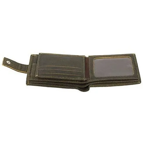 Mens Smart Trifold Wallets RFID Protected Genuine Leather with Coin Pockets, Card Holder with Gift Box