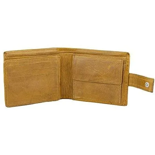 Mens Smart Trifold Wallets RFID Protected Genuine Leather with Coin Pockets, Card Holder with Gift Box