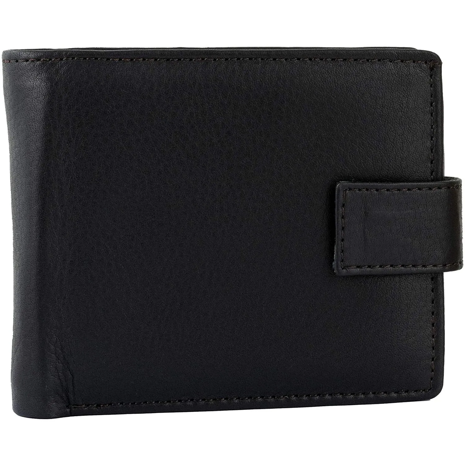 Mens Smart Trifold Wallets RFID Protected Genuine Leather with Coin Pockets, Card Holder with Gift Box