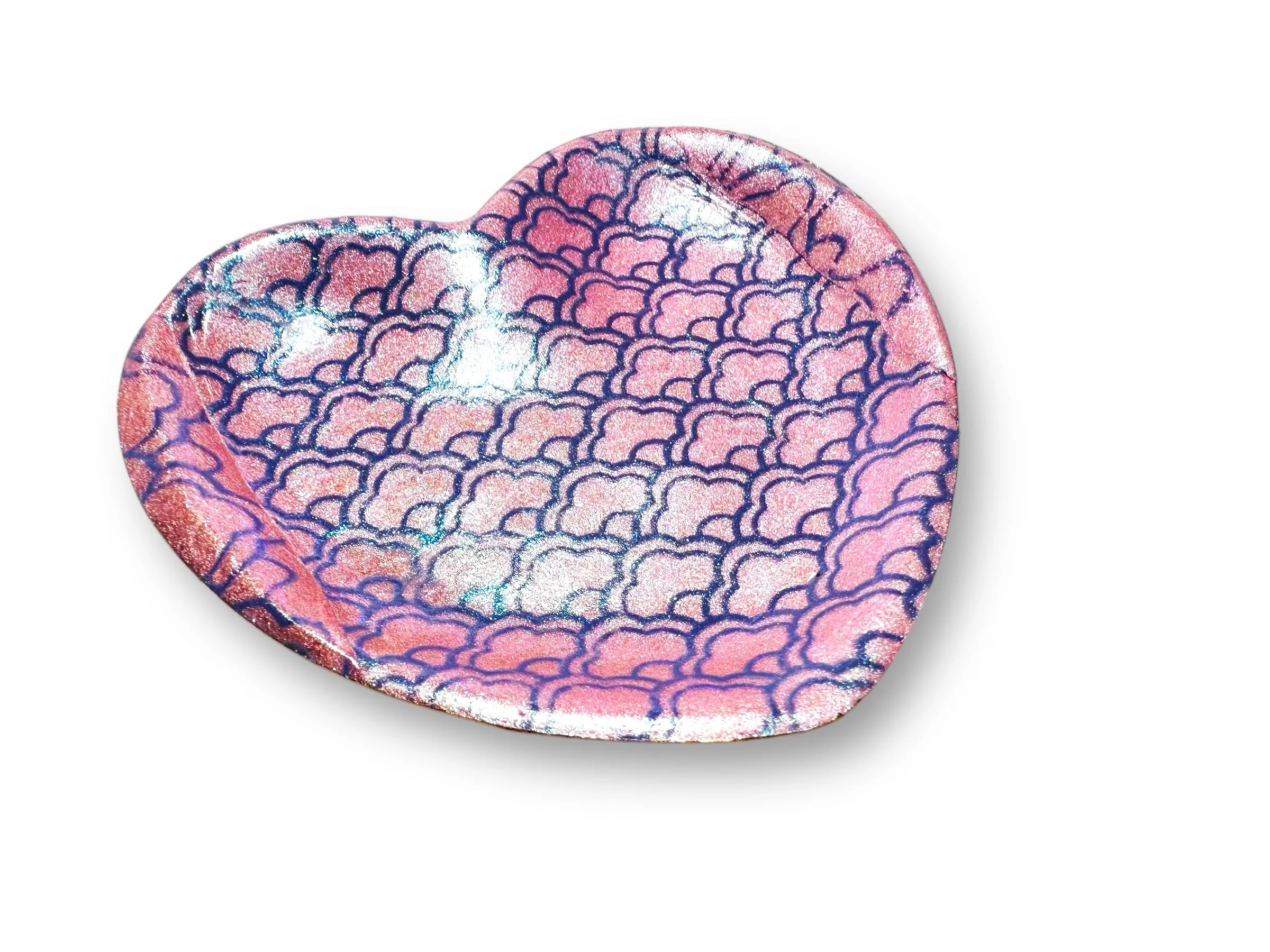 Mermaid Pink Heart Ring Dish/Jewelry Dish/Clay Dish/Jewelry Organizer/Bracelet Dish/Earring Dish/Handcrafted Polymer
