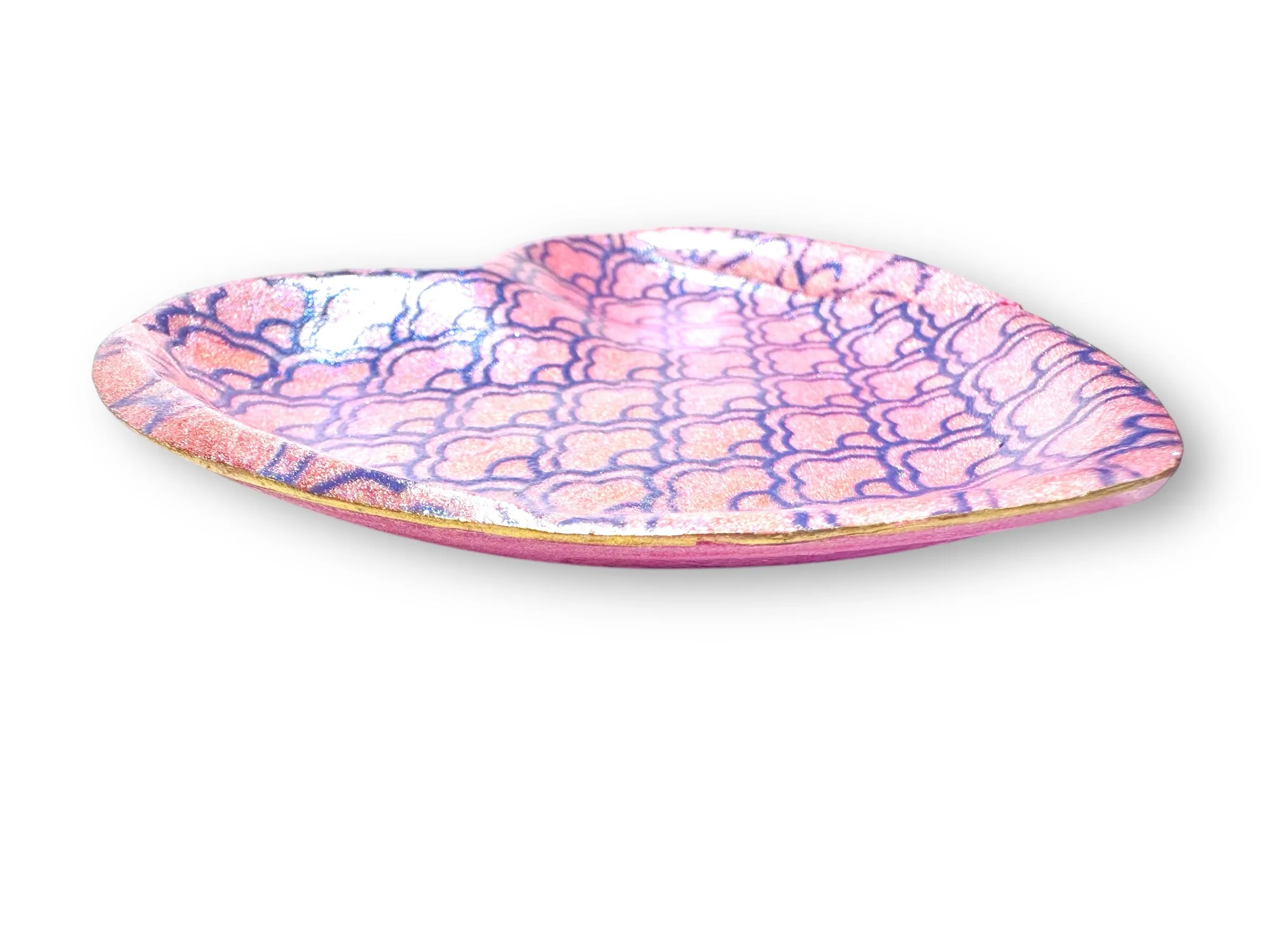 Mermaid Pink Heart Ring Dish/Jewelry Dish/Clay Dish/Jewelry Organizer/Bracelet Dish/Earring Dish/Handcrafted Polymer