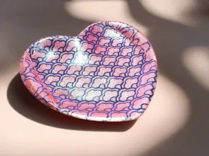 Mermaid Pink Heart Ring Dish/Jewelry Dish/Clay Dish/Jewelry Organizer/Bracelet Dish/Earring Dish/Handcrafted Polymer