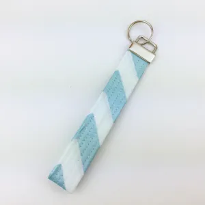 Metallic Blue Chevron Key Fob.